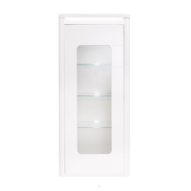 Bellini White High Gloss 1 Door Display Unit by Lavishway | Display Cabinet-26048