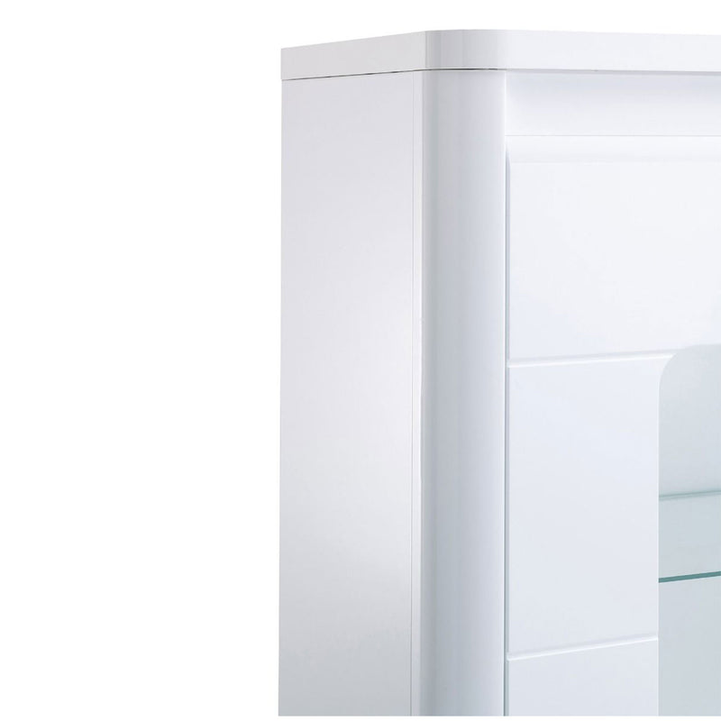 Bellini White High Gloss 1 Door Display Unit by Lavishway | Display Cabinet-26051