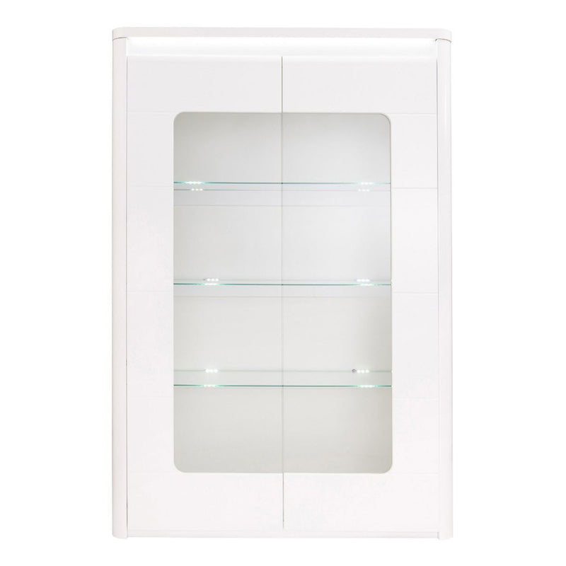 Bellini White High Gloss 2 Doors Display Unit by Lavishway | Display Cabinet-26033