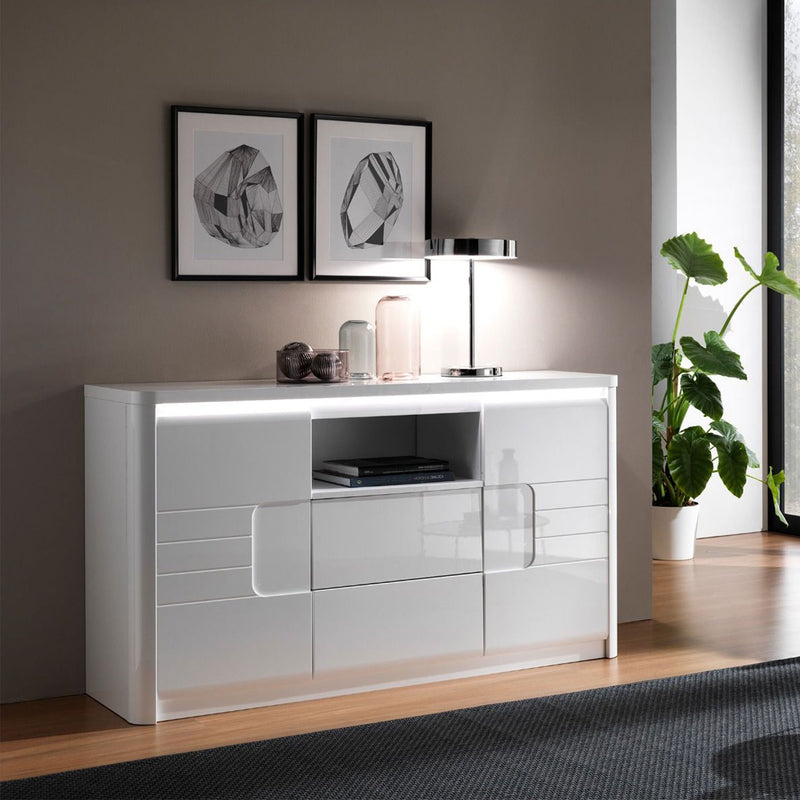 Bellini White High Gloss 2 Doors Sideboard by Lavishway | Sideboards-26017