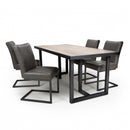 Bergen Oak Dining Table With 4 Grey Chairs by Lavishway | Dining Table Set-27012