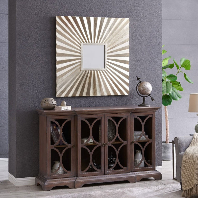 Berlino 4 Door Sideboard & Square Wall Mirror by Lavishway | Wall Mirrors-25977