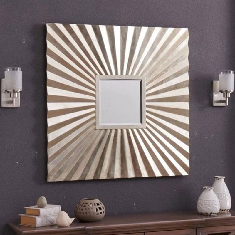 Berlino 4 Door Sideboard & Square Wall Mirror by Lavishway | Wall Mirrors-25981