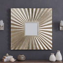 Berlino Square Gold Wooden Wall Mirror by Lavishway | Wall Mirrors-26010