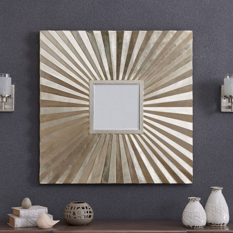 Berlino 4 Door Sideboard & Square Wall Mirror by Lavishway | Wall Mirrors-25979