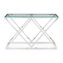 Biarritz Glass Top Console Table by Lavishway | Hallway Console Table-20960