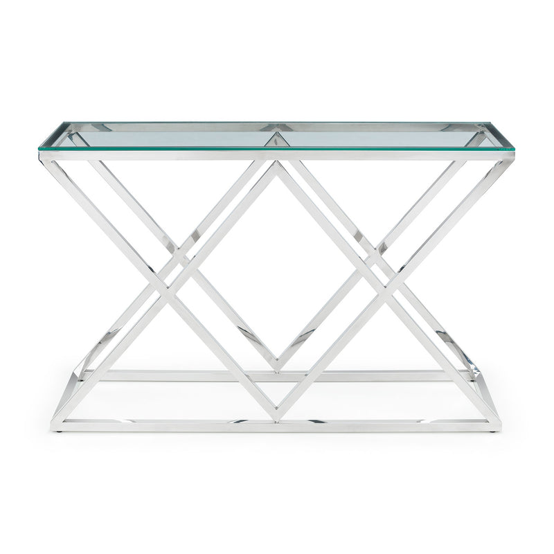 Biarritz Glass Top Console Table by Lavishway | Hallway Console Table-20960