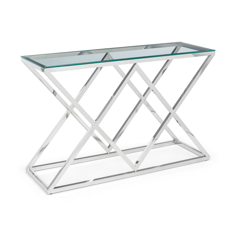 Biarritz Glass Top Console Table by Lavishway | Hallway Console Table-20959