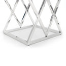 Biarritz Glass Top Steel Lamp Table by Lavishway | Side Tables-20957
