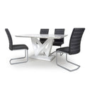 Saturn Marble Top Table with 4 Dining Chairs by Lavishway | Dining Table Set-27108