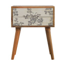Black Floral Printed 2 Drawers Bedside Table by Lavishway | Bedside Tables-22511