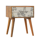 Black Floral Printed 2 Drawers Bedside Table by Lavishway | Bedside Tables-22510