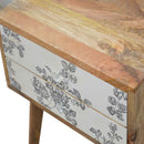 Black Floral Printed 2 Drawers Bedside Table by Lavishway | Bedside Tables-22514