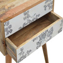 Black Floral Printed 2 Drawers Bedside Table by Lavishway | Bedside Tables-22515