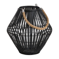 Convex Rope Detail Rattan Lantern by Lavishway | Candle Holders-51392