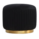 Black Upholstered Velvet Footstool by Lavishway | Footstool-22532