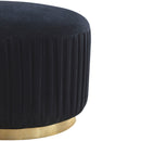 Black Upholstered Velvet Footstool by Lavishway | Footstool-22536