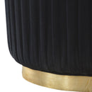 Black Upholstered Velvet Footstool by Lavishway | Footstool-22535