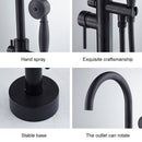 Black & Bronze Floor Standing Bathtub Tap by Lavishway | Bathtub Faucets-49408
