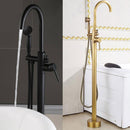 Black & Bronze Floor Standing Bathtub Tap by Lavishway | Bathtub Faucets-49399