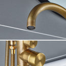 Black & Bronze Floor Standing Bathtub Tap by Lavishway | Bathtub Faucets-49401