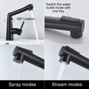 Black & Chrome Pull Out Bathroom Tap by Lavishway | Bathroom Faucet-49327