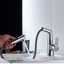 Black & Chrome Pull Out Bathroom Tap by Lavishway | Bathroom Faucet-49324