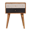 Black & Patterned 2 Drawers Bedside Table by Lavishway | Bedside Tables-22567