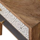 Black & Patterned 2 Drawers Bedside Table by Lavishway | Bedside Tables-22570