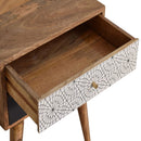 Black & Patterned 2 Drawers Bedside Table by Lavishway | Bedside Tables-22569