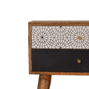 Black & Patterned 2 Drawers Bedside Table by Lavishway | Bedside Tables-22568