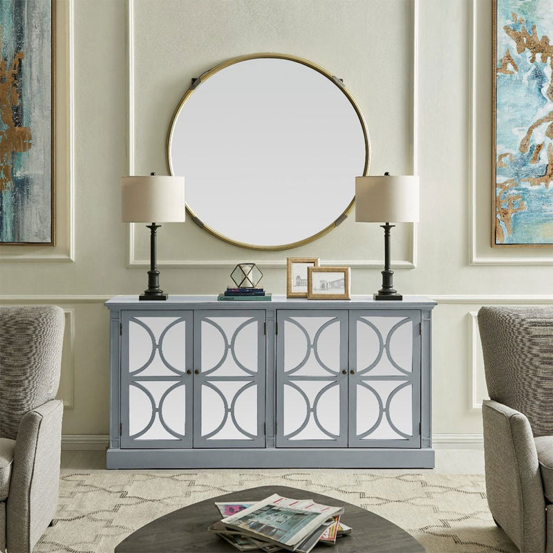 Blakely Grey Painted 4 Doors Wooden Sideboard by Lavishway | Sideboards-25958
