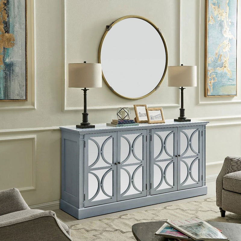 Blakely Grey Painted 4 Doors Wooden Sideboard by Lavishway | Sideboards-25957