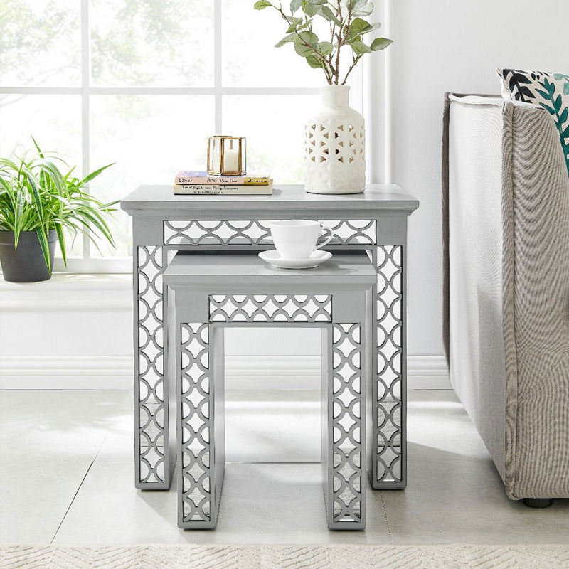Blakely Grey Painted Nest of 2 Tables by Lavishway | Nest of Tables-25921