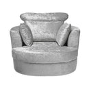 Bliss Silver Sung Swivel 2 Seaters Sofa by Lavishway | Fabric Sofas-28596