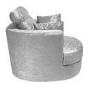 Bliss Silver Sung Swivel 1 Seater Sofa by Lavishway | Fabric Sofas-32664