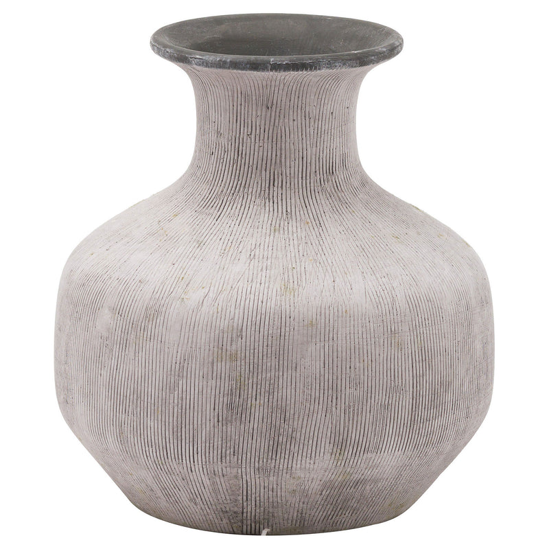 Bloomville Squat Stone Effect Vase by Lavishway | Vases-50991