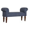 Burford Blue Tweed Fabric Bedroom Bench by Lavishway | Benches & Storage Benches-22339