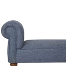 Burford Blue Tweed Fabric Bedroom Bench by Lavishway | Benches & Storage Benches-22342