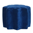 Burford Blue Velvet Star Design Footstool by Lavishway | Footstool-22323