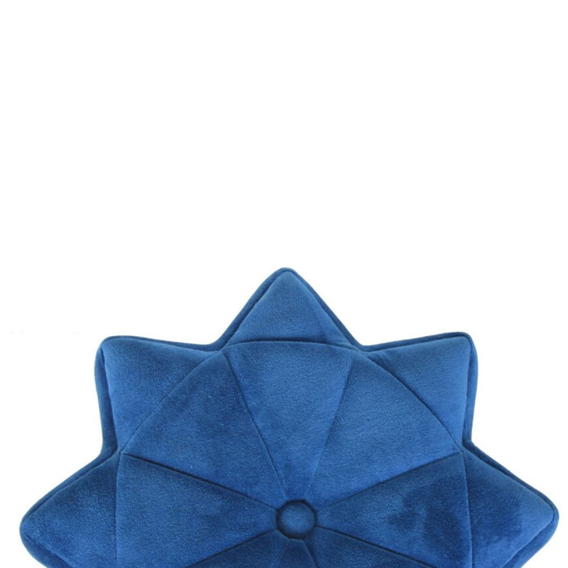 Burford Blue Velvet Star Design Footstool by Lavishway | Footstool-22327