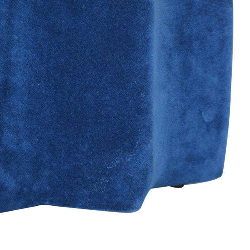 Burford Blue Velvet Star Design Footstool by Lavishway | Footstool-22329