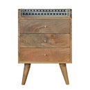 Lavoie Gallery Back 3 Drawers Bedside Table by Lavishway | Bedside Tables-22191