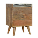 Lavoie Gallery Back 3 Drawers Bedside Table by Lavishway | Bedside Tables-22190