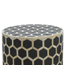 Lavoie Bone Inlay Honey Comb Occasional Stool by Lavishway | Stools & Pouffes-22111
