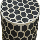 Lavoie Bone Inlay Honey Comb Occasional Stool by Lavishway | Stools & Pouffes-22109