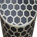 Lavoie Bone Inlay Honey Comb Occasional Stool by Lavishway | Stools & Pouffes-22110