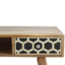 Lavoie Bone Inlay Honey Comb 1 Drawer Desk by Lavishway | Reclaimed Wood Desks-22085