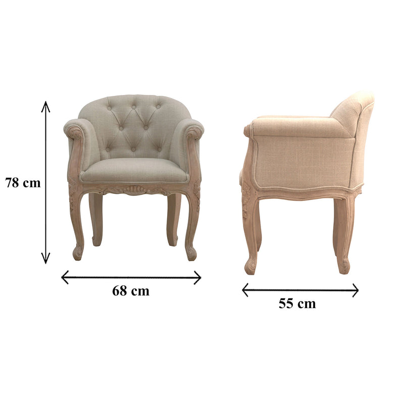 Bordrum Natural Fabric Accent Chair by Lavishway | Accent Chairs-60108