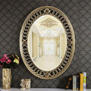 Boucle Antique Silver Oval Wall Mirror by Lavishway | Wall Mirrors-24068